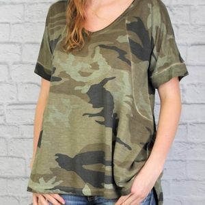 Dantelle Cutoff Sleeve Camo Top Size 2X NWT